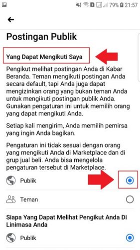 cara aktifkan fitur pengikut facebook
